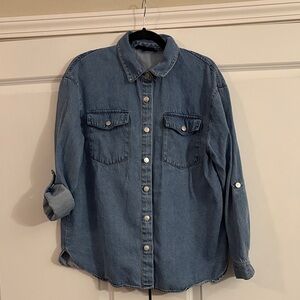 Blue Denim Button-Up Shirt